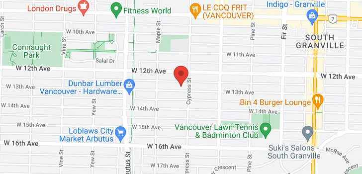 map of 1919 W 13TH AVENUE
